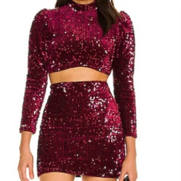 REVOLVE Sequin Skirt Set